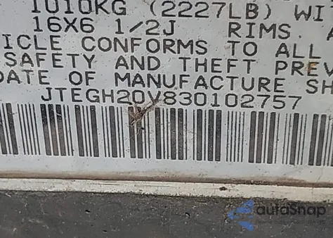 2003 Toyota Rav4 z USA, uszkodzony, nr VIN JTEGH20V830102757